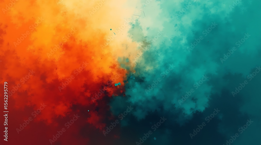 Fototapeta premium Colorful Swirling Smoke in Moody Cinematic Atmosphere with Gradient Lighting and Fantasy Vibes.