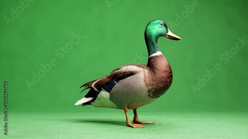 Wallpaper Mural Mallard duck walking on green screen background in studio with good lighting and clear focus green screen animal video Torontodigital.ca