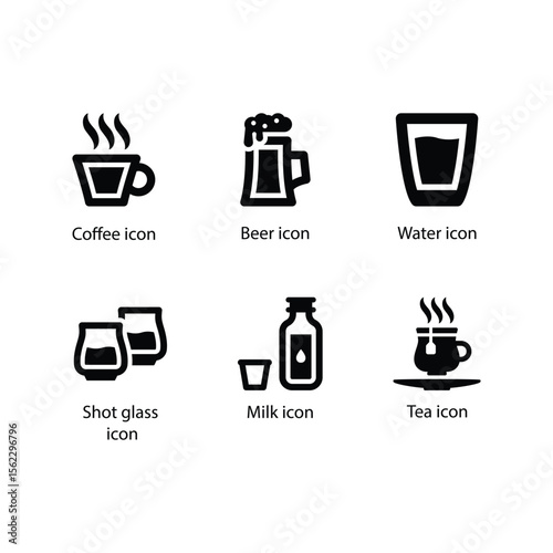 Coffee, Beer, Water, Shot glass, Milk, Tea icon