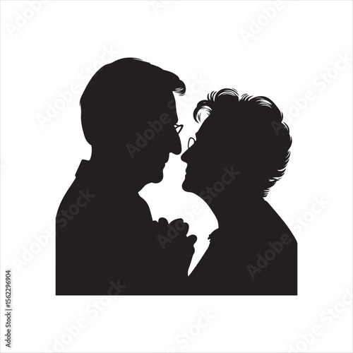 elderly couple vector silhouette clip art collections.