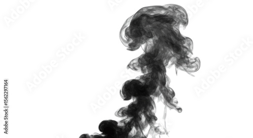 black smoke on white background