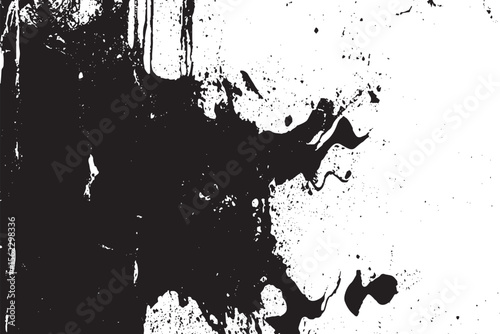 Grunge Ink Blot with Drips and Splatter – Abstract Black Texture