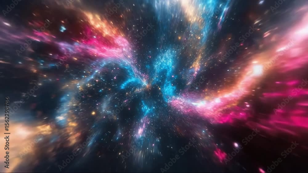 Colorful abstract cosmic explosion in deep space environment  