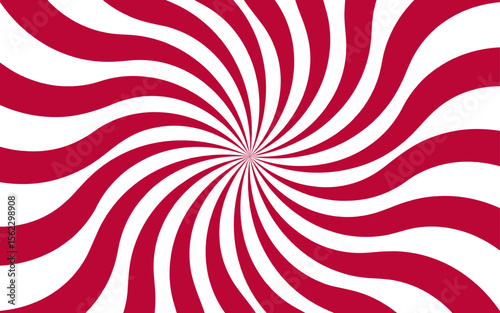 Dynamic abstract spiral design with a central focal point with wavy stripes. Hypnotic swirl radiates symmetrically sense of motion and energy. Graphic, and retro-inspired illusion of spinning or depth