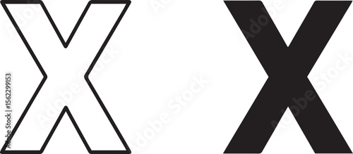 Letter X Icon for Close, Delete, and Wrong Mark