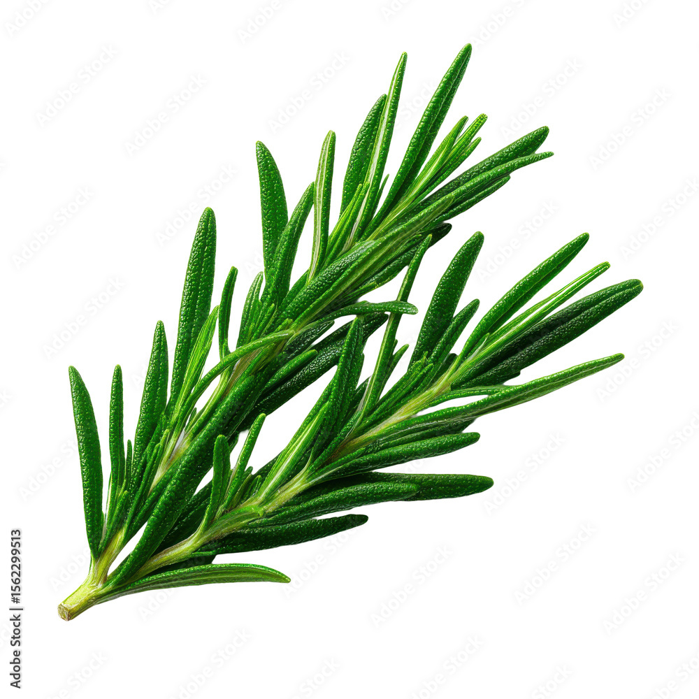 Fototapeta premium Fresh Green Rosemary Sprig Herb Isolated on Transparent Background