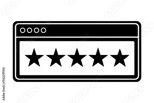 Five Star Rating Icon – Customer Feedback and Quality Review Symbol
