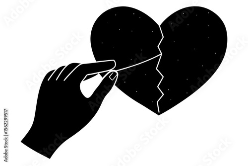 Heart Repair Icon – Healing Broken Love and Emotional Recovery Symbol
