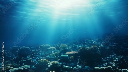 Wallpaper Mural Underwater scene with sunlight filtering through ocean waves   Torontodigital.ca