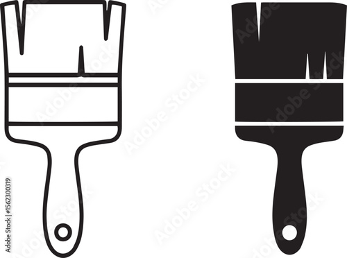 Paint Brush Tool Icon for Painting and Renovation