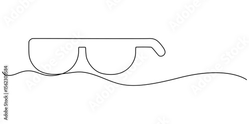 Glasses icon continuous one line drawing, Continuous line drawing of glasses. One line of eyeglasses. Eyeglasses minimalist continuous line art. Editable outline, One line eyeglasses icon vector back.