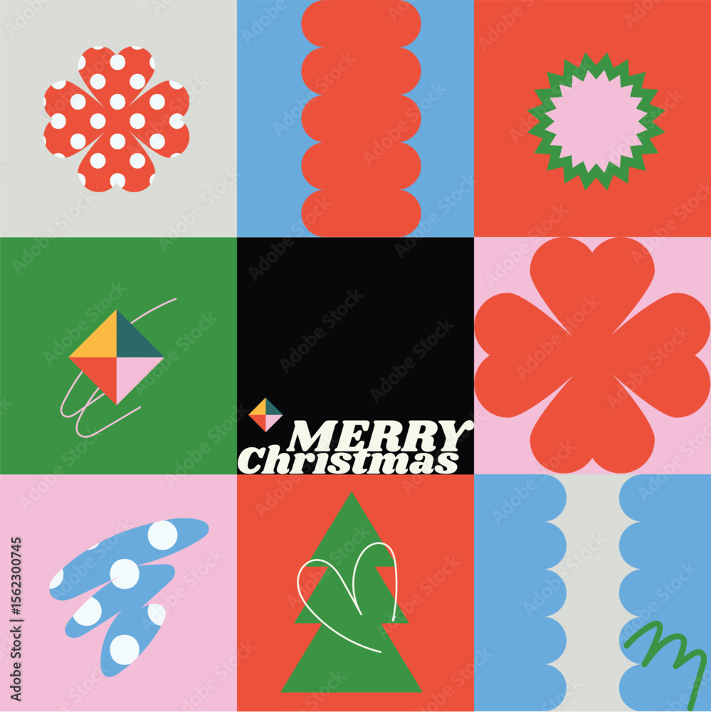 Obraz premium Christmas cards with quirky doodle simple elements. Vector.