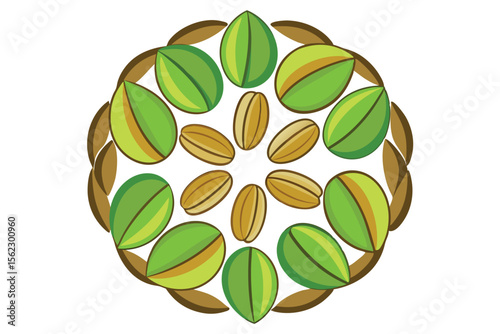 Vibrant Pistachio and Almond Mandala A Nutty Delight