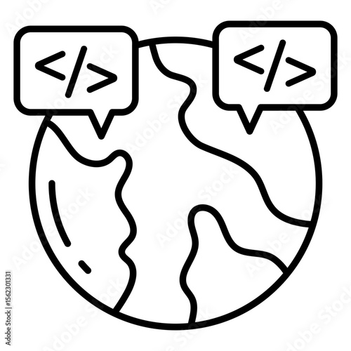 Unique design icon of global coding