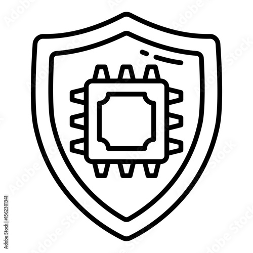 A premium download icon of chip security