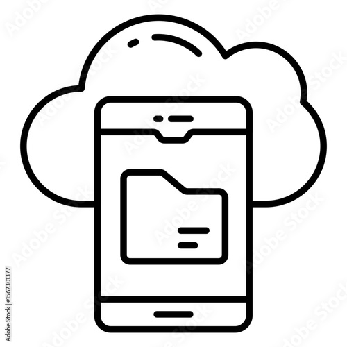 Conceptual Line design icon of cloud phone