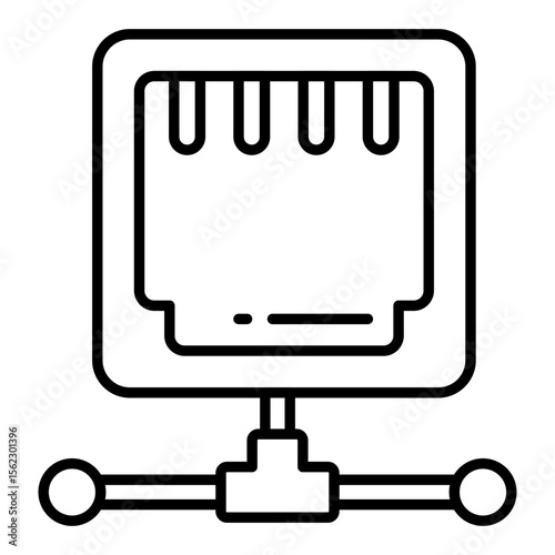 Perfect design icon of ethernet port