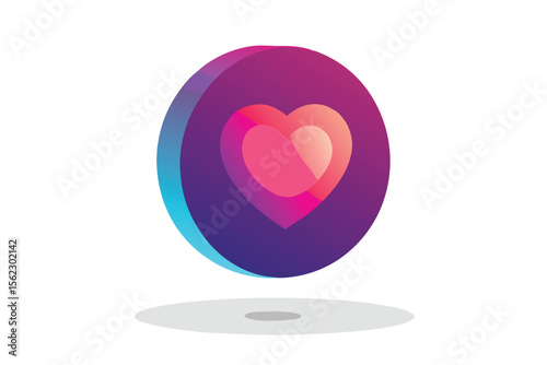 Gradient Heart Icon A Vibrant Symbol of Love and Affection