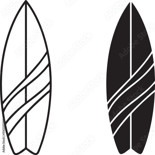 Surfboard Icon for Summer and Beach Sports