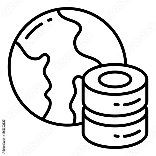 An icon design of global database