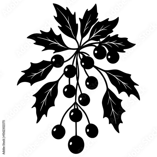 Mistletoe icon perfect for holiday designs, decor, cards, and digital projects.