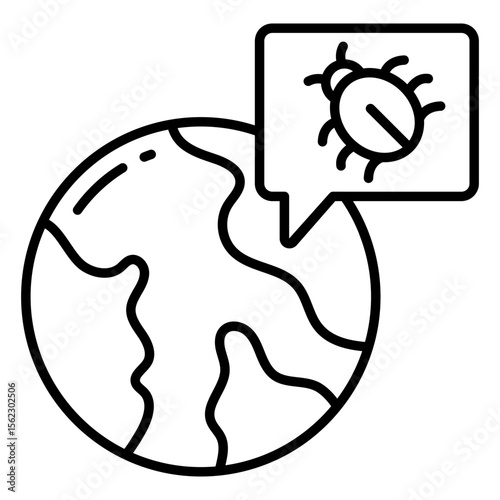 Editable design icon of global chat bug