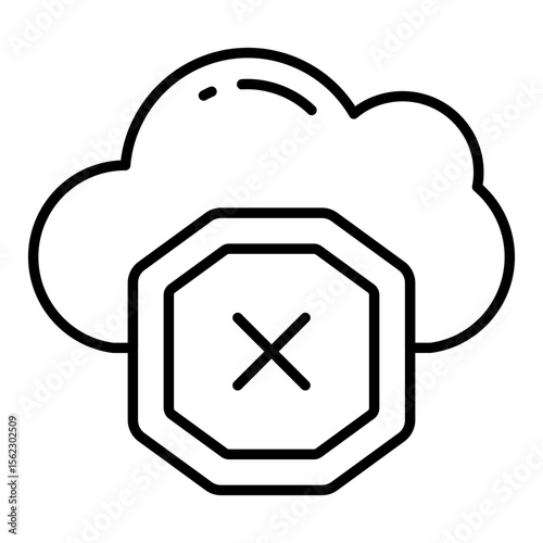 Premium download icon of no cloud