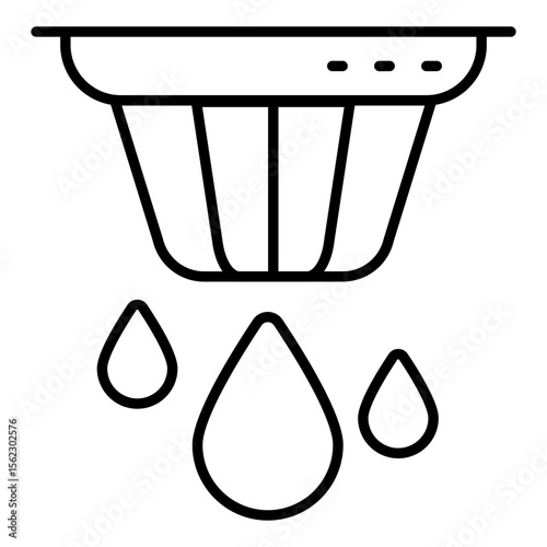 A Line design icon of water leak detector