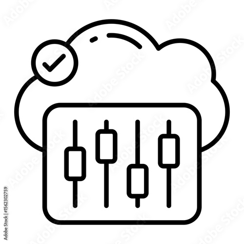 Editable design icon of cloud equalizer