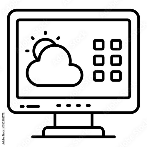 Online weather forecast icon in premium style