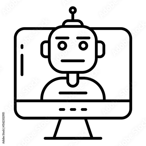 A colored design icon of robot get