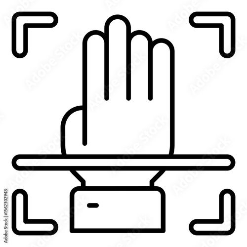 A premium download icon of hand scan