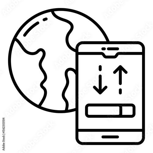 Editable design icon of mobile data transfer