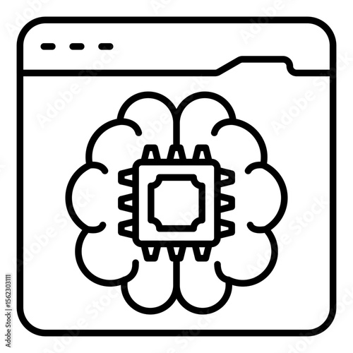 Premium download icon of brain chip