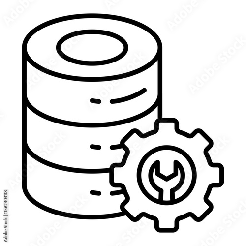 Db rack with gear, icon of server setting
