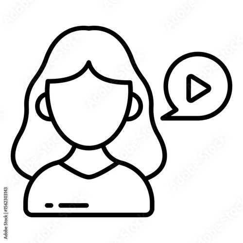 Conceptual Line design icon of video message