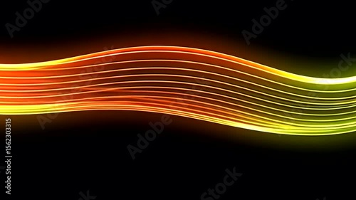 A colorful, wavy line that is yellow and red