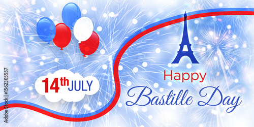14th July Bastille Day of France Celebration Background