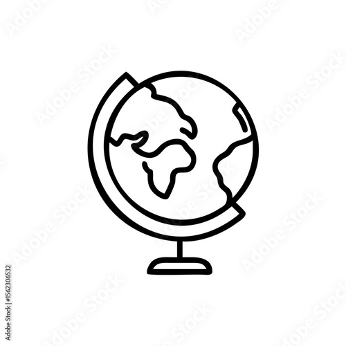 Globe on stand showing continents oceans on a world earth