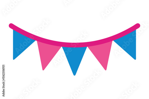 Bunting Flags on White Background for Celebration