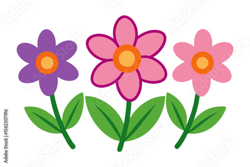 Minimalist Spring Flowers and Plants on White Art