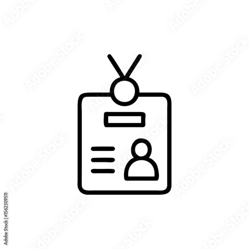 I D badge icon with person silhouette lines on identity card
