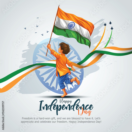 happy independence day India. 78 with Indian flag. abstract vector illustration design