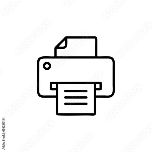 Handdrawn printer with paper printed lines on a printing document