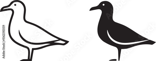 Seagull Sea Bird Vector Icon