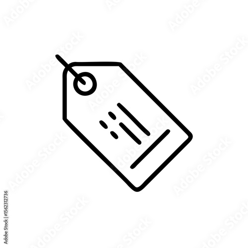 Outline price tag with lines dots on for shopping sales label graphic