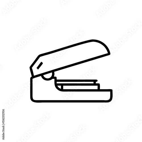 A stapler with open top on a office equipment stationery tool