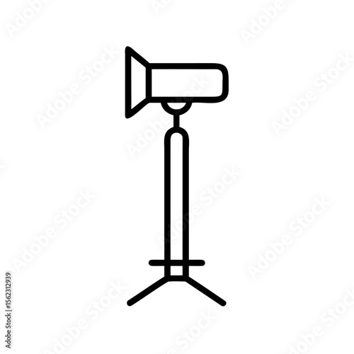 Line art a studio light on a tripod with a vector