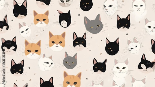 seamless pattern with cats