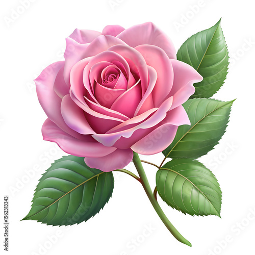 pink rose isolated on white background